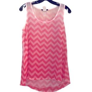 Cozy Casual Tank Pink Tones Top SZ S